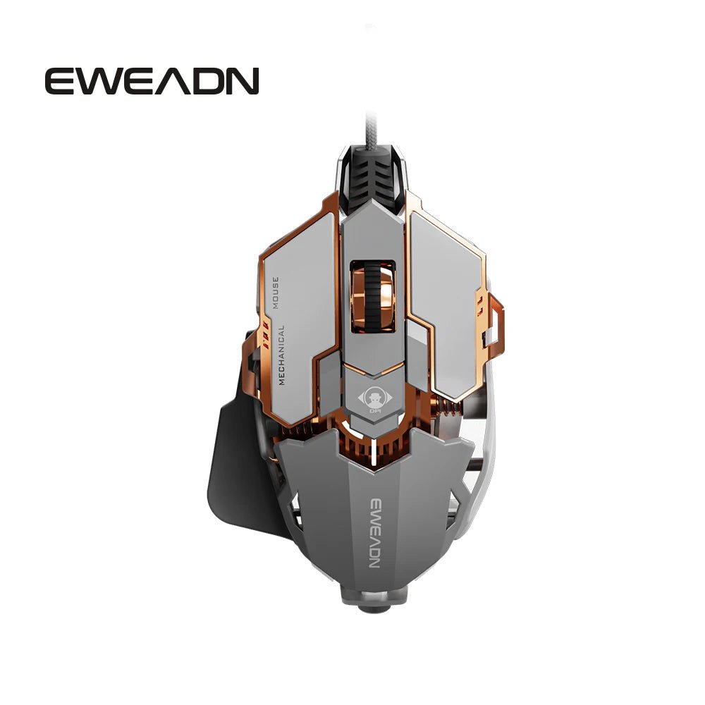 EWEADN G5 USB Wired Gaming Mouse - Silent/Audible Click, Programmable Macro Buttons - Titan Core