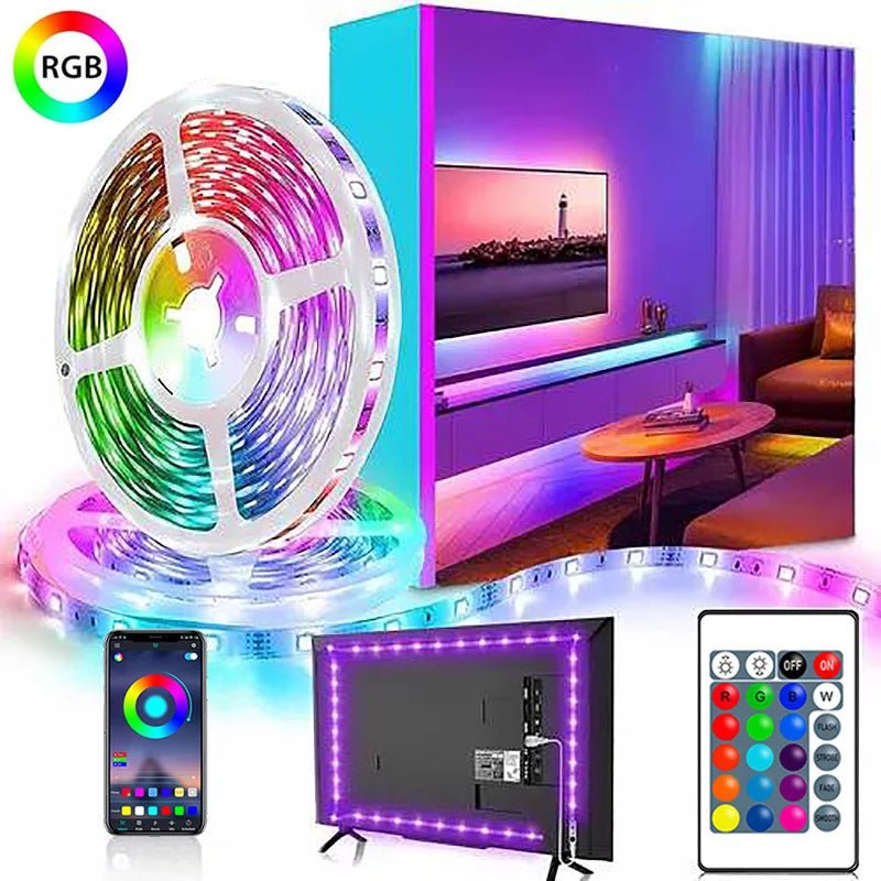 RGB LED Strip Lights - 3M/9.84ft, Music Sync, App Control, USB Powered for Gaming Setup - Titan Core