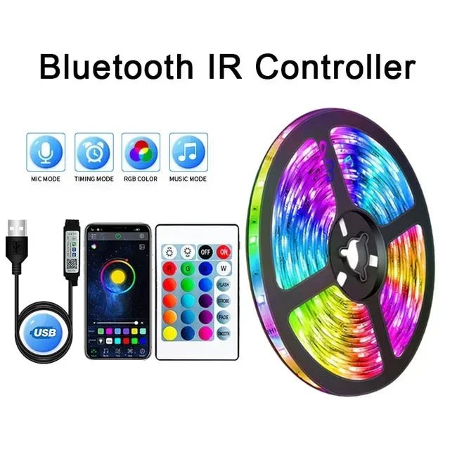 RGB LED Strip Lights - 3M/9.84ft, Music Sync, App Control, USB Powered for Gaming Setup - Titan Core