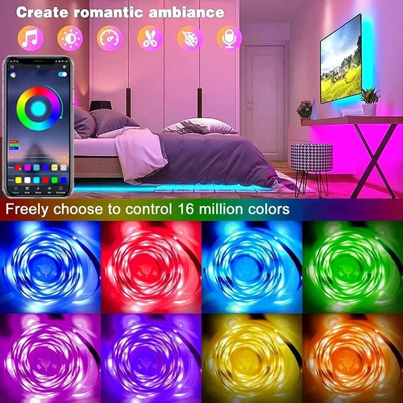 RGB LED Strip Lights - 3M/9.84ft, Music Sync, App Control, USB Powered for Gaming Setup - Titan Core