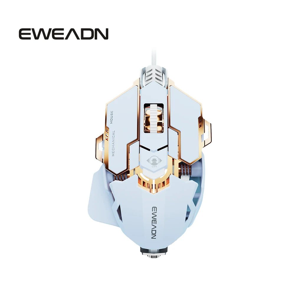 EWEADN G5 USB Wired Gaming Mouse - Silent/Audible Click, Programmable Macro Buttons - Titan Core