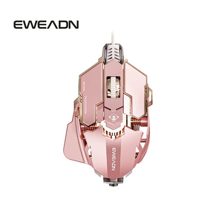 EWEADN G5 USB Wired Gaming Mouse - Silent/Audible Click, Programmable Macro Buttons - Titan Core