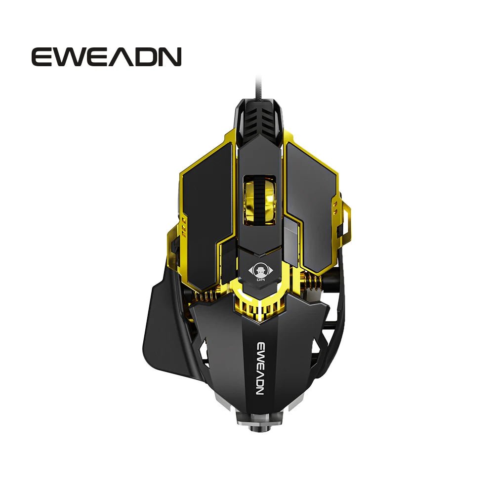 EWEADN G5 USB Wired Gaming Mouse - Silent/Audible Click, Programmable Macro Buttons - Titan Core